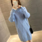 Half High Neck Mid-length Sweater Loose Thick Knit Bottoming Shirt Fashion Casual Dress