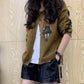 Little Girl Jacquard Knitted Cardigan Color Matching Wild Long-sleeved Sweater Retro Thin Jacket Women
