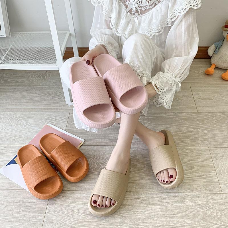 Women Thick Platform Slippers Summer Beach Eva Soft Sole Slide Sandals Leisure Men Ladies Indoor Bathroom Anti-slip Shoes