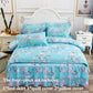Four-piece Bed Skirt Printed Bedding Skin-friendly Sanding Quilt Cover Pillowcase Bilateral Bed Skirt Set