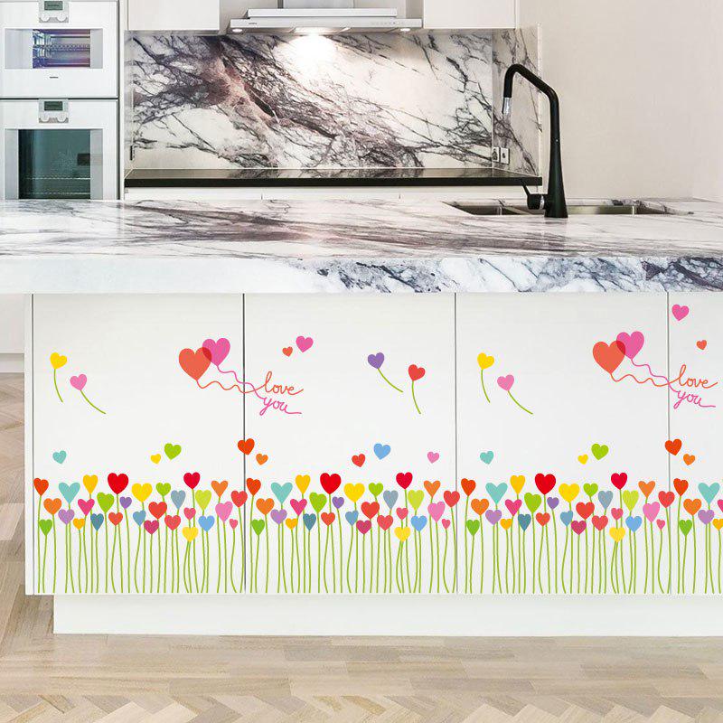 [Wall sticker] colorful heart grass wall stickers kitchen bathroom living room bedroom baseboard wal
