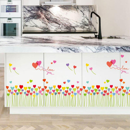 [Wall sticker] colorful heart grass wall stickers kitchen bathroom living room bedroom baseboard wal
