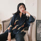 Vintage Kimono Style Japanese Cranes Classical Art Front and Back Printed Flare Sleeves Shirt Blouse Soft Wrinkle Free Cute Tunic For Her