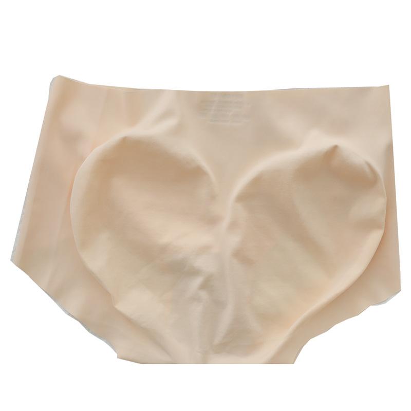 No Butt Peach Love Buttocks Seamless Ice Silk Ladies Underwear Mid-waist Briefs Summer Breathable Silk Crotch