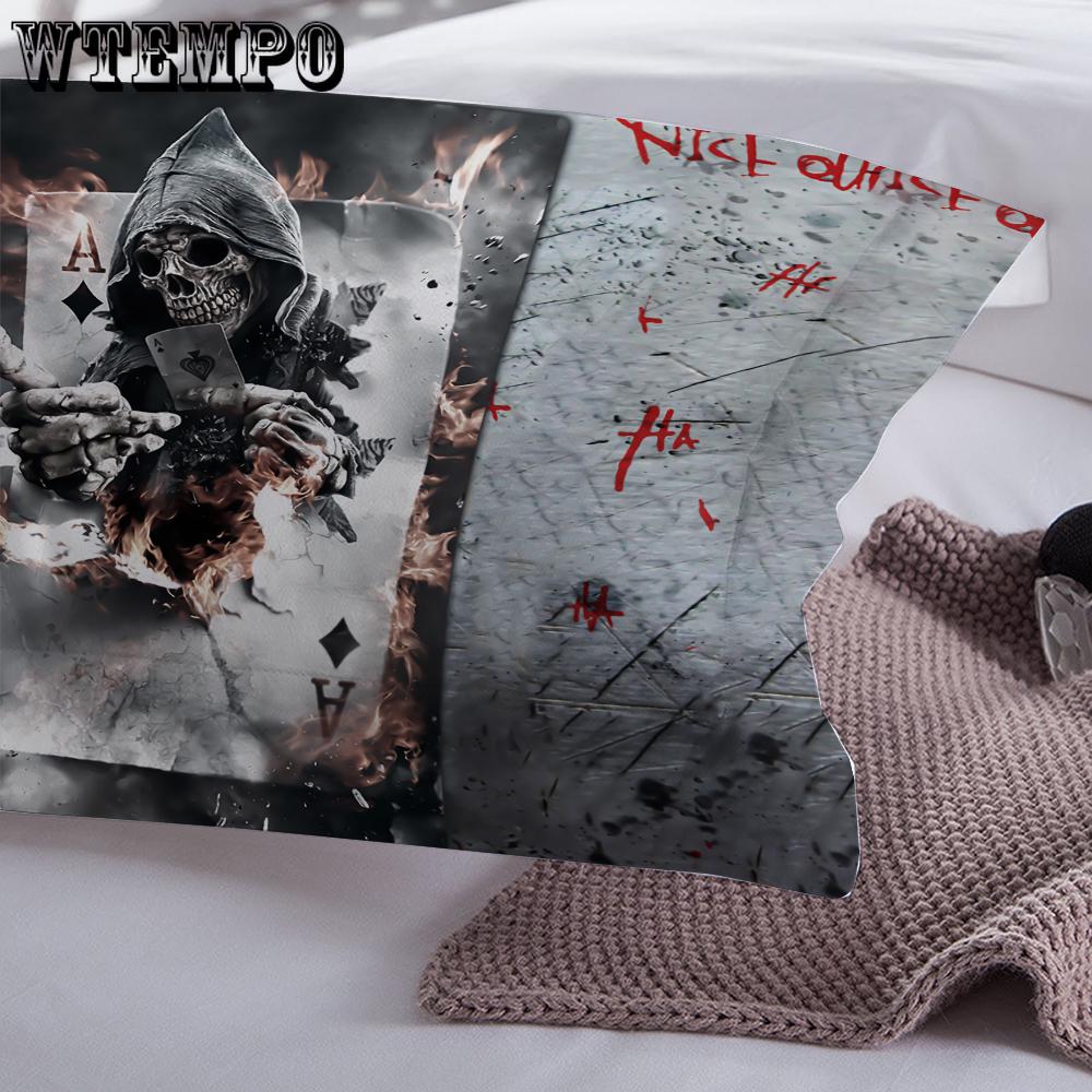 3pcs  3D Poker Pattern Bedding Set Bed Cover Pillowcase Quilt Cover