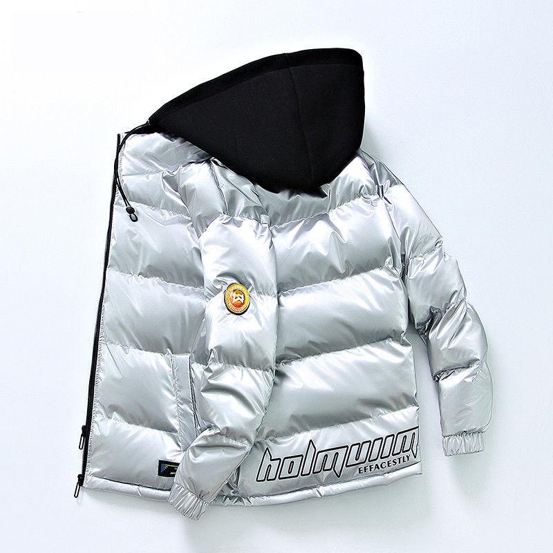 Winter Fashion Trend Down Jacket Men's Student Warm Thick White Duck Down Hooded Jacket