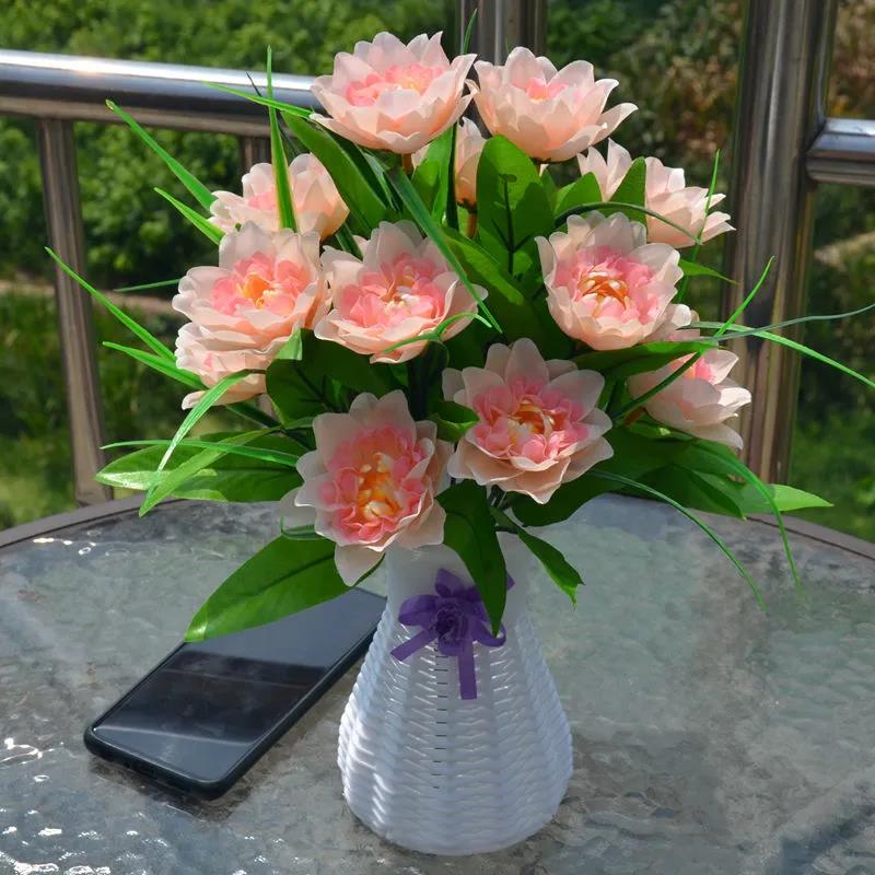 Simulation Rose Bouquet Set Plastic Flower Fake Flower Single Living Room Decoration Flower Silk Flower Dining Table Decoration Floral