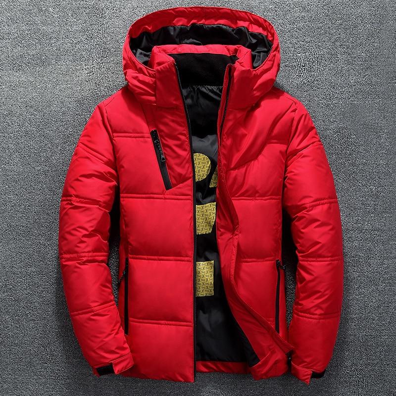 Winter Warm Men's Jacket Jacket Casual Stand-up Collar Down Thick Hood White Duck Parka Men's Winter Hooded Down Jacket