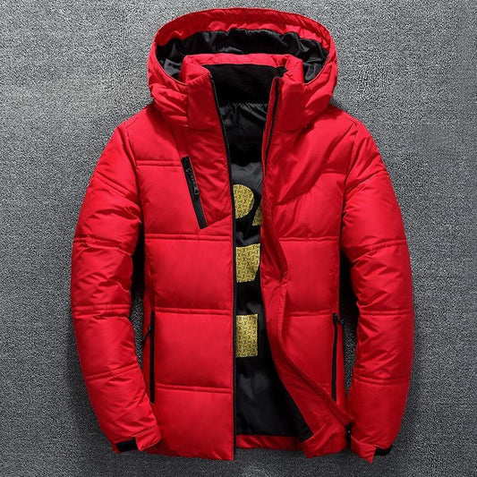 Winter Warm Men's Jacket Jacket Casual Stand-up Collar Down Thick Hood White Duck Parka Men's Winter Hooded Down Jacket