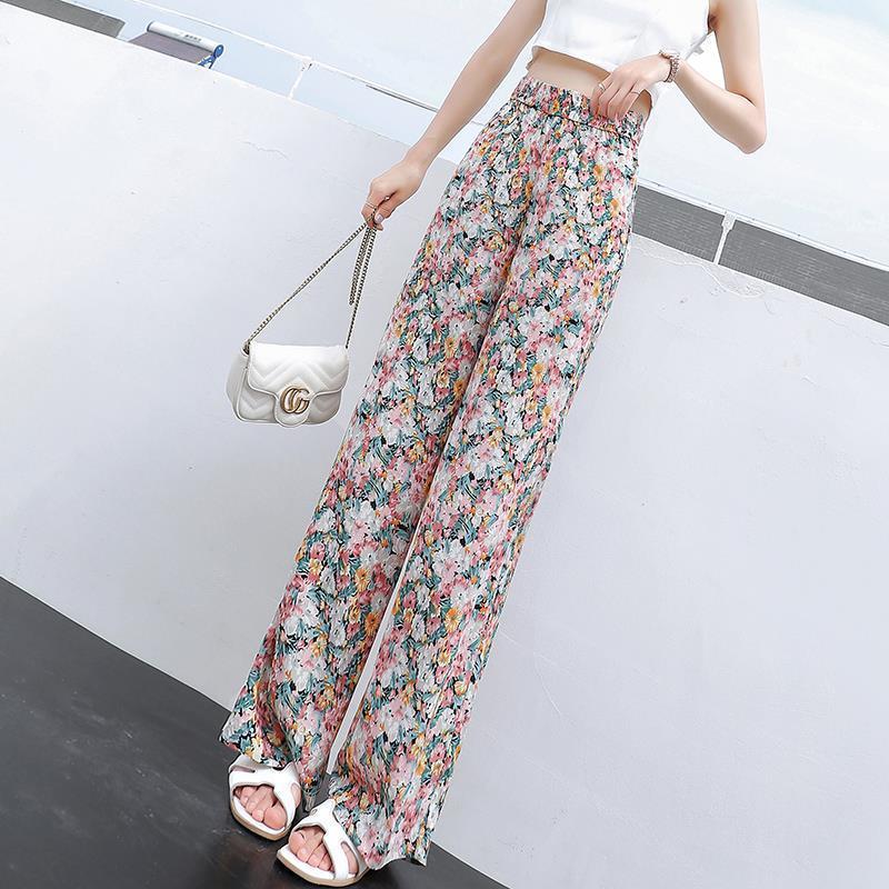 Large Size High Waist Wide Leg Pants for Girls Summer Loose and Thin Straight All-match Sports and Leisure Mopping Pants