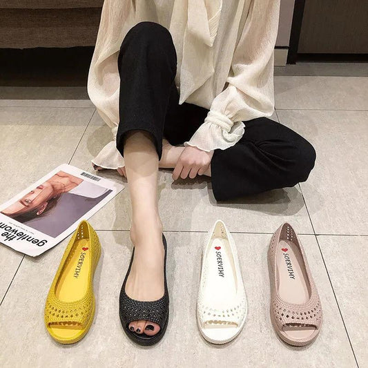 Sandals Platform Women's Summer Plastic Fish Mouth Non-slip Soft Comfortable Mother Pregnant Women Shoes Hollow Nurse Shoes