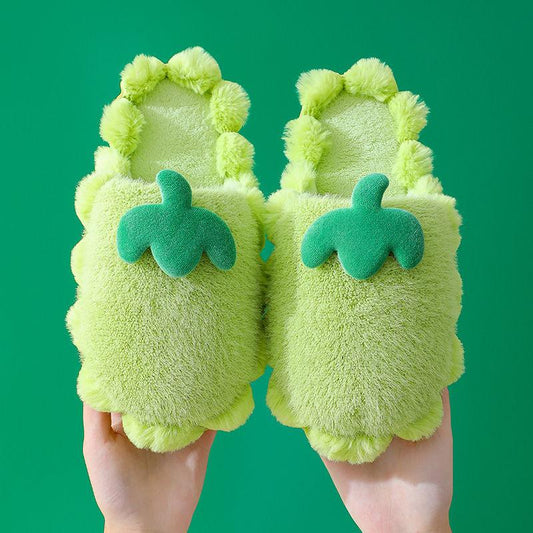 Autumn and Winter Cotton Slippers Indoor Non-slip Flat Shoes Fashionable Casual Cute