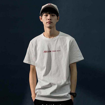 Pure Cotton Short-sleeved T-shirt Men's Summer Trend Loose Wild New T-shirt