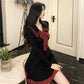 Dress Women Long Sleeve Spring and Autumn Dress Women Lace Sailor Suit Fashion Slim Skirt