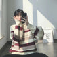 Autumn and Winter Turtleneck Striped Loose Sweater Female Hedging Was Thin Wild Sweater