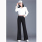 High Waist Slim Casual Pants Women's Korean Loose Spring and Autumn Wide Leg Pants Drop Feeling Straight Tube Micro Flared Trousers