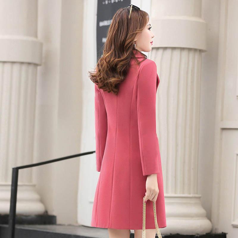 Long Phoenix Woolen Coat Women's Mid-length Korean Style Autumn and Winter Slim Woolen Coat