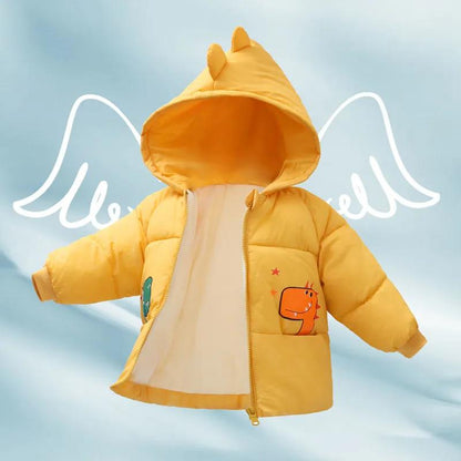 Girls' Down and Down Plus Velvet Thick Warm Jacket In Winter Windproof Padded Jacket