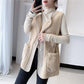Lamb Wool Warm Vest Female Outer Wear Fur One Coat Female Wild Loose Autumn and Winter Waistcoat Female Round Neck Sleeveless Jacket