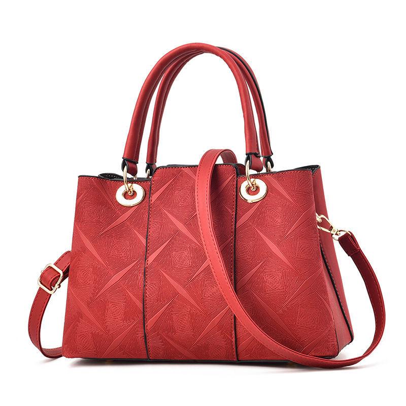 Luxury Top-Handle Bags Solid Color High Quality PU Leather Handbags for Women Bags Large Capacity Personality European Style Crossbody Bag