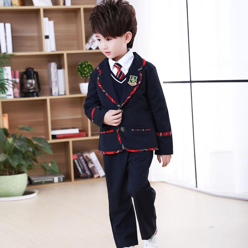 British School Uniform Kindergarten Uniform Wear Kids Primary School Wear Students Children Chorus Costume 5pcs Set