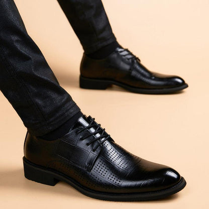 Leather Shoes Men's Breathable Fashion Business Casual Leather Black Formal Men's Shoes