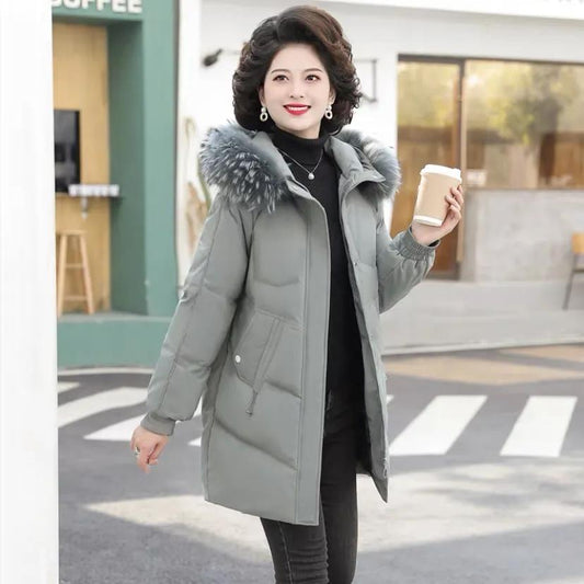 Mother's Winter Jacket Middle-aged and Elderly Down Padded Jacket Women Mid-length Padded Jacket Ladies Padded Jacket
