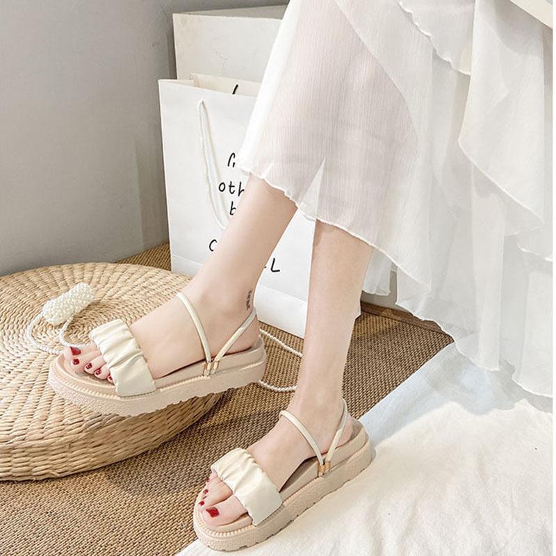 Trifle Platform Sandals Female Summer Fairy Style Student Fashion Roman Flats
