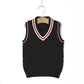 Knitted Baby Vest Children's Checker Printed Vest Boys Knitted V-neck Vest Fall/ Winter Outwear