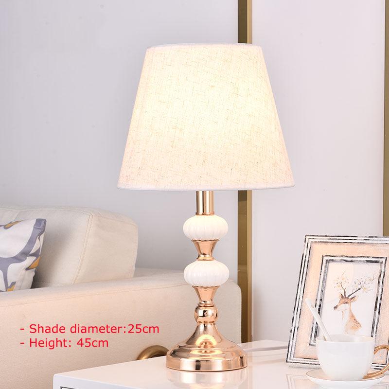 Modern Classical Fabric Crystal Desk Lights Vintage Creative Table Lamp Bedside Home Living Room