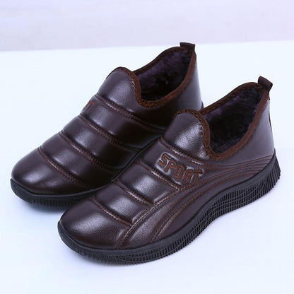 Men's Cotton Shoes Thick Boots Men's Shoes Winter Casual Leather Shoes High-top Plus Cashmere Warm Business Shoes
