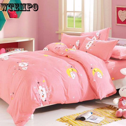 Cotton Bedding Set Pattern Bedclothes Pillowcase Warm Home Bedroom Quilt Duvet Set / Sheets