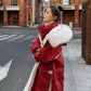 Fluffy Big Fur Collar Hooded Stand-up Collar Loose Down Padded Jacket Women's Winter Padded Jacket Thickened Warm Women's Jacket