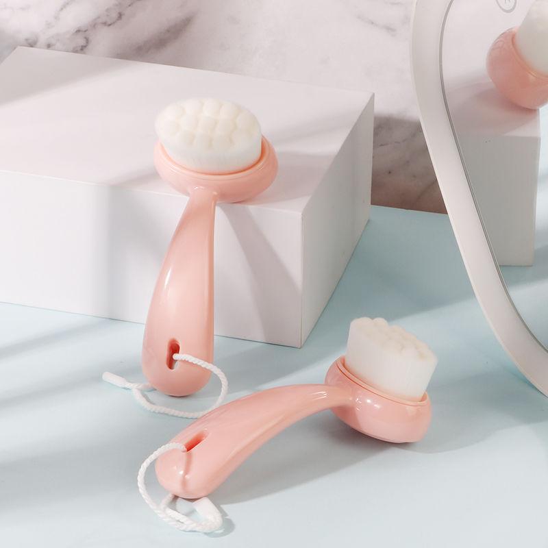 Silicone Facial Cleansing Brush Manual Double-sided Facial Deep Cleansing Skin Brush Soft Hair Cleansing Massage Brush Vibrato Artifact