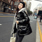 Oversized Down Cotton Jacket, Ladies Winter Contrast Color Hooded Cotton Jacket, for Bread Jacket