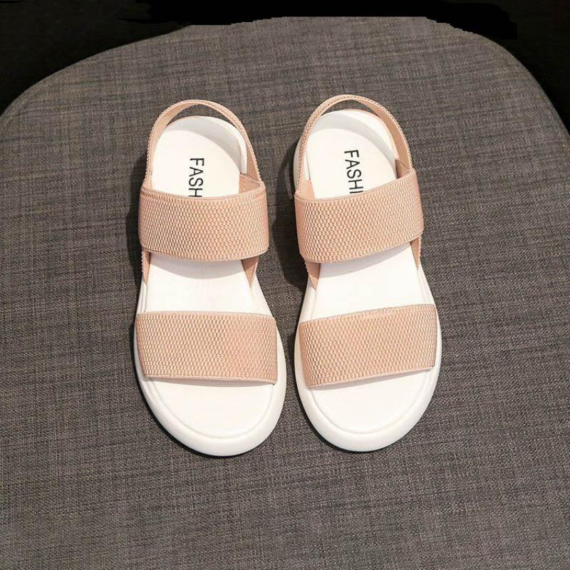Korea Style Fashion Beach Sandals Female Rome Sandal Platform Buckle Summer Shoes Woman Preppy Sandalias Footwear