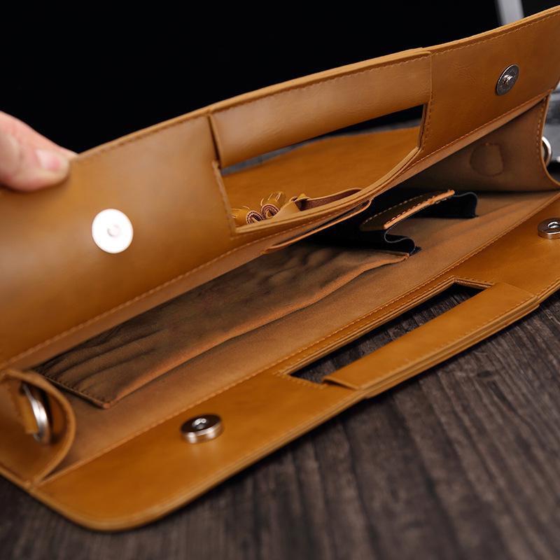 Business Briefcase Men Large-capacity Leather Waterproof Handbag Envelope Messenger Shoulder Bags