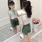 2PCS Children Clothing Set Spring Summer Girls Suits Printing Dot Sleeveless Tops + Pants Clothing Set