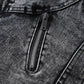 Denim Jacket Men's Korean Style Slim Casual Jacket Men's Autumn and Winter Plus Velvet Thickening Retro Washed Men's Clothing