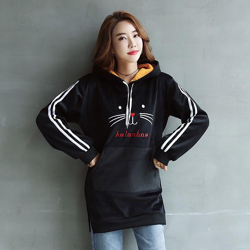 Sweatshirt cotton women's sweatshirt wild large size long sleeve warm Hoodie autumn and winter
