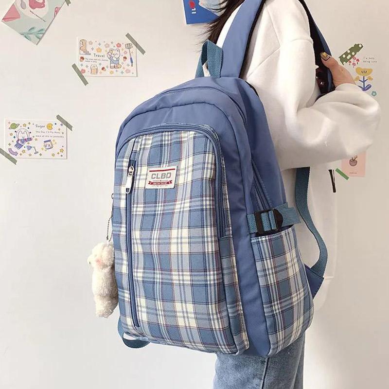 Backpack Female Student Schoolbag Large Capacity Nylon Campus Backpack Female Middle School Student Schoolbag Waterproof Schoolbag