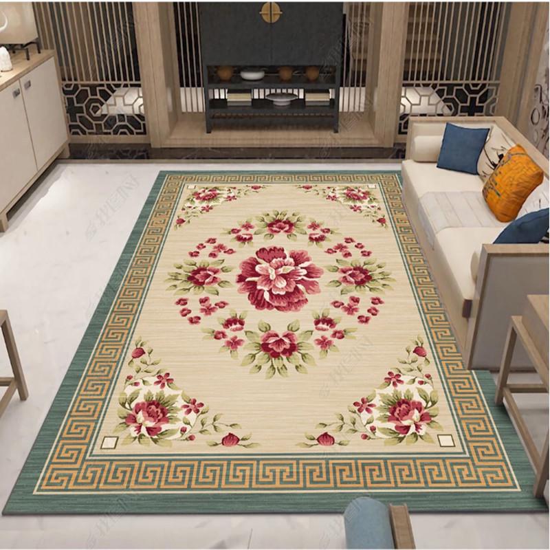 3D Printed Retro European Style Carpets Living Room Bedroom Study Bedside Carpet Decor Model Rugs