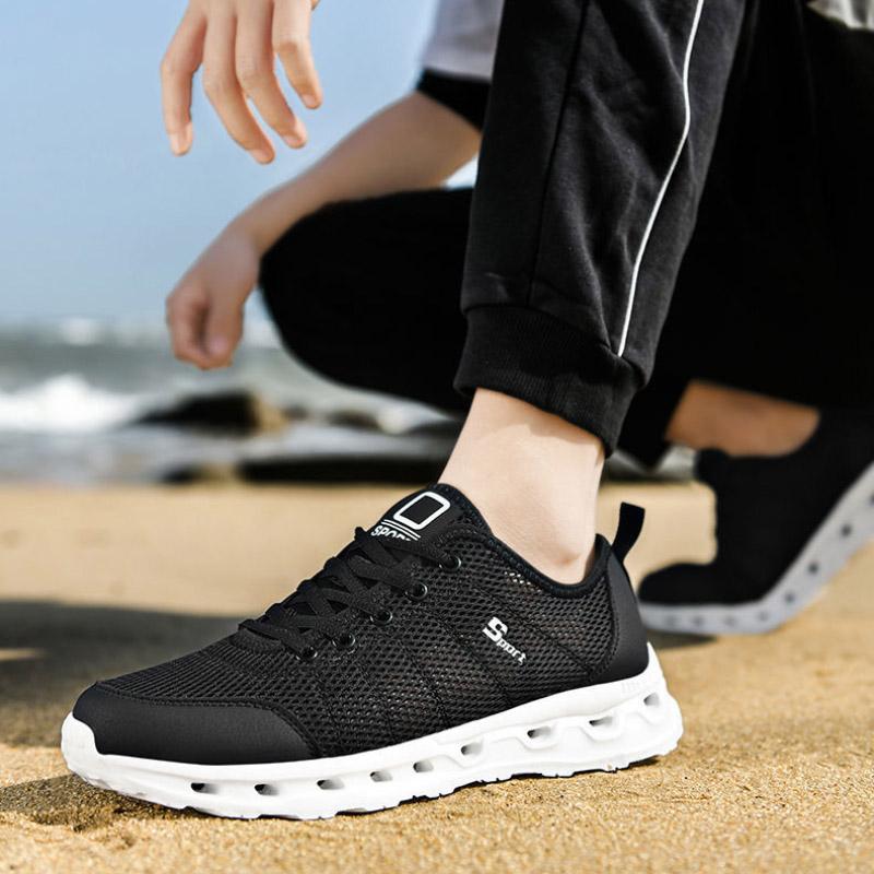 Men's Hollow Mesh Breathable Sneakers Lightweight Casual Non-Slip Sneaker Shoes