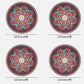1/2/4pcs Mandala Pattern Creative Silicone Coaster Household Anti-scalding Mat Coffee Drink Coaster
