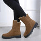 Women's Korean Autumn and Winter Models Plus Velvet Warm Cotton Shoes Flat Non-slip Short Boots