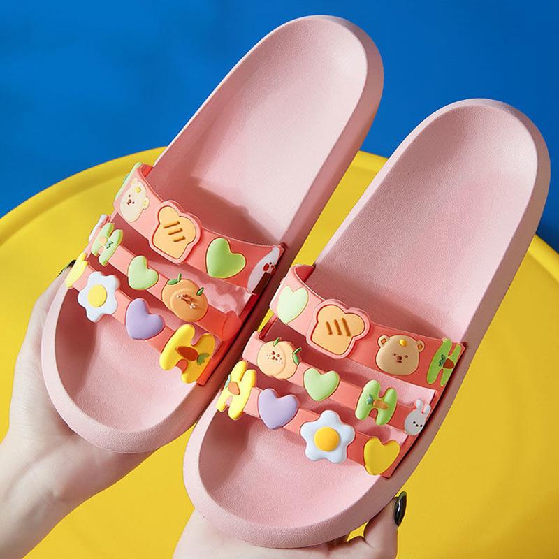Slippers Women Summer Outdoor Wear Cartoon Fashion Versatile Household Non-slip Deodorant Soft Bottom Couple Sandals and Slippers