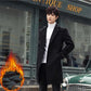 Autumn and Winter Slim Mid-length Windbreaker Men's Plus Cotton Thick Coat Men's Jacket