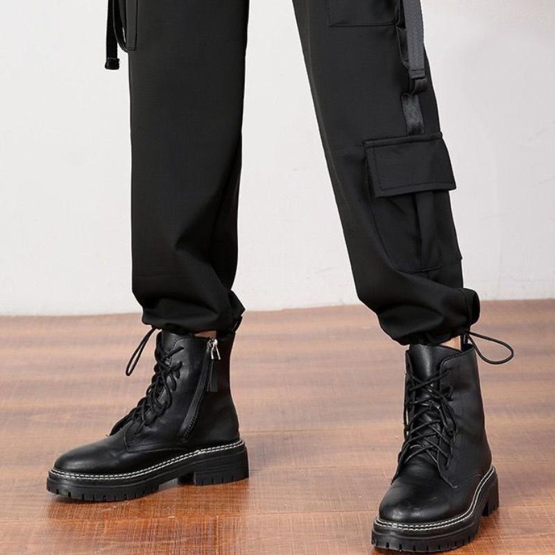 Overalls Female Spring and Autumn Students All-match Thin High-waisted Loose-fitting Straight-leg Large-size Black Sports Casual Pants