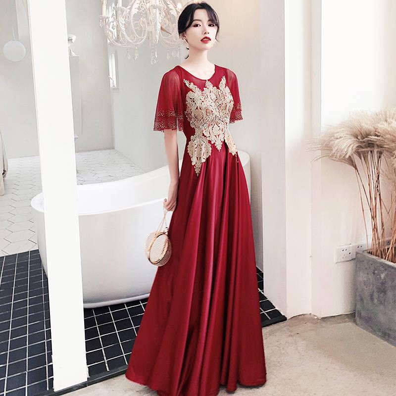Ladies Fashion Long Sleeve Dress Elegant High Waist Dress Dinner Dress Plus Size Princess Dress