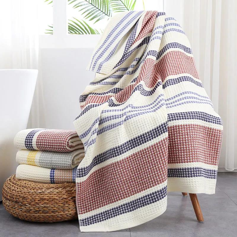 Cotton Gauze Bath Towel Honeycomb Waffle Adult Men and Women Absorbent and Non-linting Summer Thin High-end Wrapped Chest